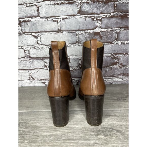 Sartore Paris Brown Leather Ankle Chelsea Vibram Heel Booties Women’s 38EU/7M US - Picture 4 of 16
